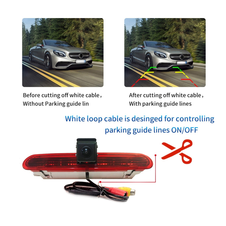 PZ472 Car Waterproof 170 Degree Brake Light View Camera + 7 inch Rearview Monitor for Fiat / Opel, PZ472 + 7 inch Rearview Monitor