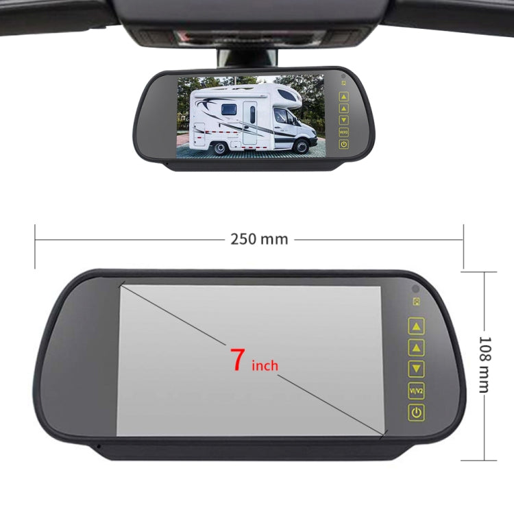 PZ473 Car Waterproof 170 Degree Brake Light View Camera + 7 inch Rearview Monitor for Volkswagen T6 Single Door, PZ473 + 7 inch Rearview Monitor
