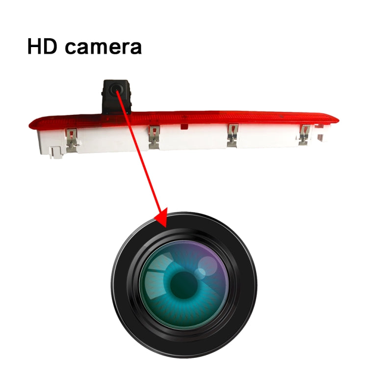 PZ473 Car Waterproof 170 Degree Brake Light View Camera + 7 inch Rearview Monitor for Volkswagen T6 Single Door, PZ473 + 7 inch Rearview Monitor