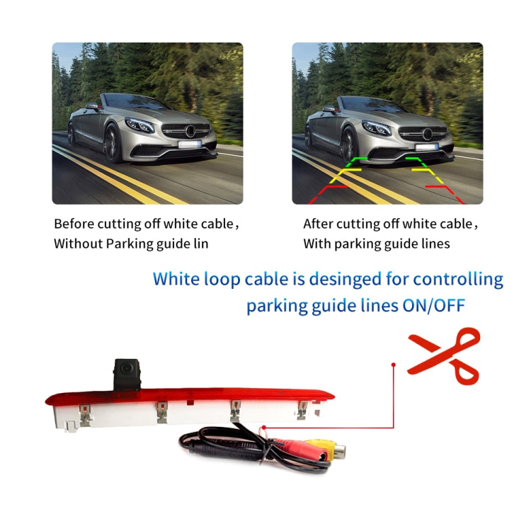 PZ473 Car Waterproof 170 Degree Brake Light View Camera + 7 inch Rearview Monitor for Volkswagen T6 Single Door, PZ473 + 7 inch Rearview Monitor