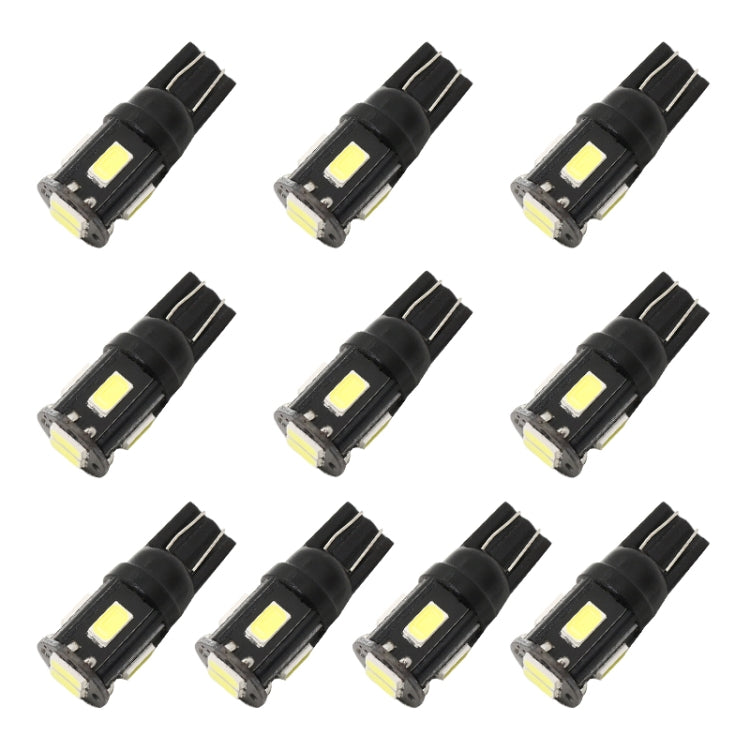 10 PCS T10 DC12V / 1.5W / 6000K / 80LM Car Decoding LED Clearance Lights with 6LEDs SMD-5630 Lamp Beads, T10 DC12V / 1.5W / 6000K