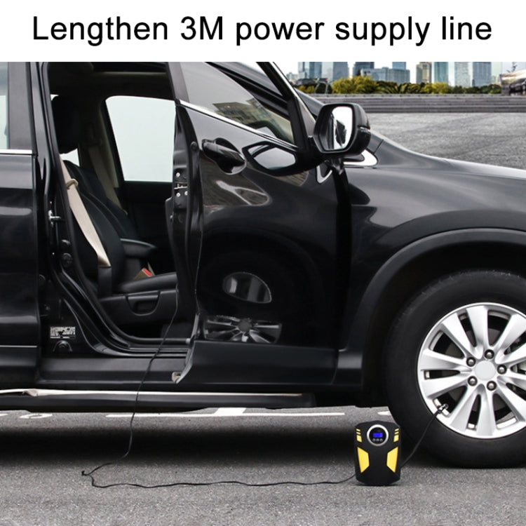 Car 12V Portable Inflatable Cylinder Pedal Digital Display Air Pump with Light, Digital Display