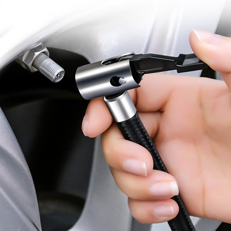 Car 12V Portable Inflatable Cylinder Pedal Digital Display Air Pump with Light & Tool Box, Digital Display with Tool Box