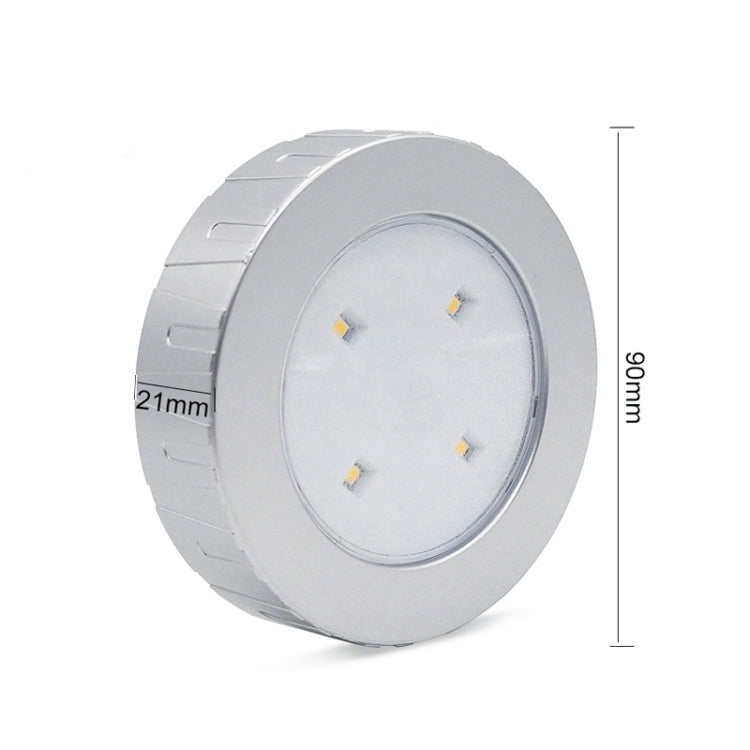 R-1633 4.5V / 0.3W 4LEDs Car Indoor Dome Light LED Touch Night Light, 4 LEDs (Gold), 4 LEDs(Silver)