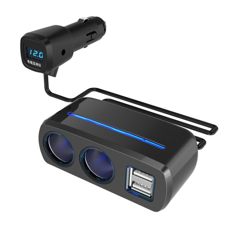 SHUNWEI SD-1928C 80W 3.1A Car 2 in 1 Dual USB Charger Cigarette Lighter with Voltage Detection, SD-1928C