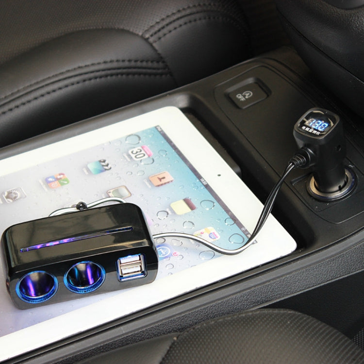 SHUNWEI SD-1928C 80W 3.1A Car 2 in 1 Dual USB Charger Cigarette Lighter with Voltage Detection, SD-1928C