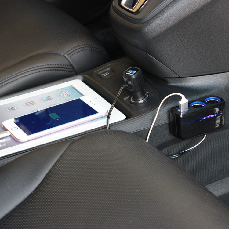 SHUNWEI SD-1928C 80W 3.1A Car 2 in 1 Dual USB Charger Cigarette Lighter with Voltage Detection, SD-1928C