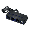 SHUNWEI SD-1938 120W 3A Car 3 in 1 Dual USB Charger Cigarette Lighter with Atmosphere Light, SD-1938 (Black)