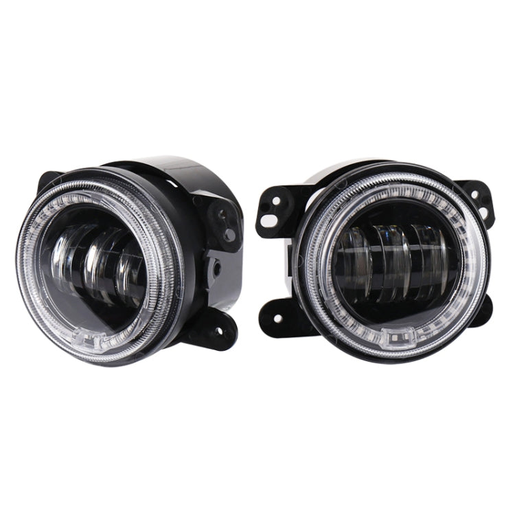 2 PCS DC12V-30V / 30W / 3A / 1440LM 12LEDs  4 inch Car LED Colorful Fog Light, Style: Black Background, Style: Black Background(White Light), Style: Black Background(Yellow Light)
