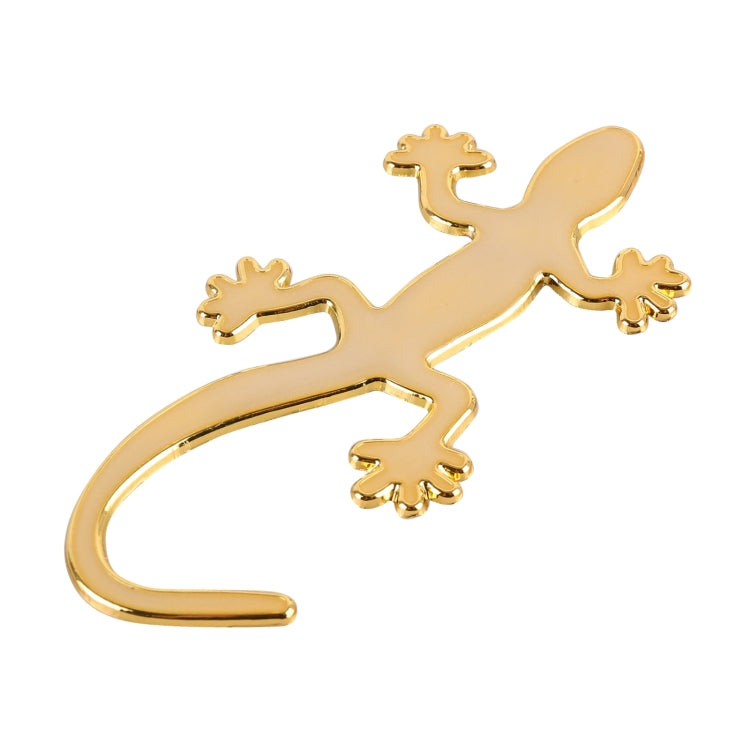Gecko Shape Metal Car Luminous Decorative Sticker, Gold, Silver