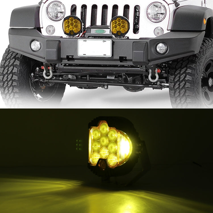 OL-1950Y 7 inch DC12V-30V 8000LM 6500K 90W Car LED Light on Three Sides Headlight for Jeep Wrangler (Gold Light), OL-1950Y 7 inch