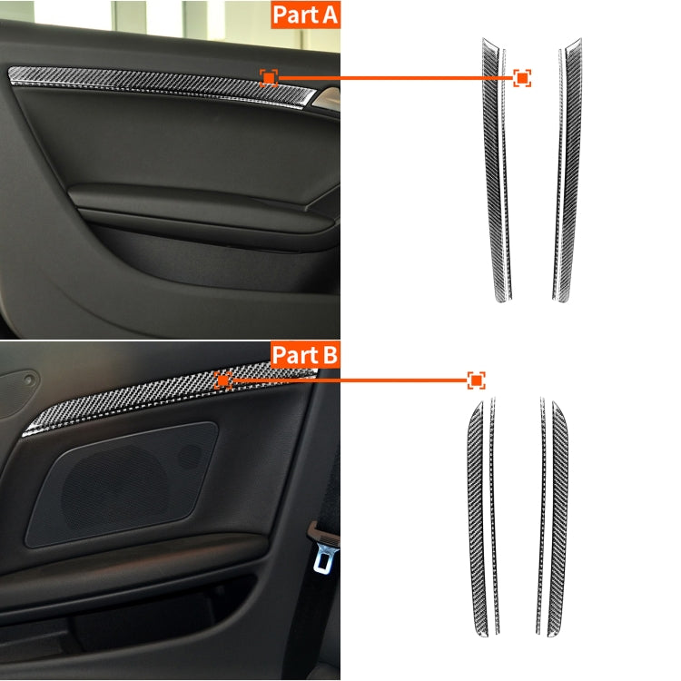 8 in 1 Car Carbon Fiber Door Panel Decorative Sticker for Audi A5 Hard Top 2008-, Left and Right Drive Universal, Door Panel