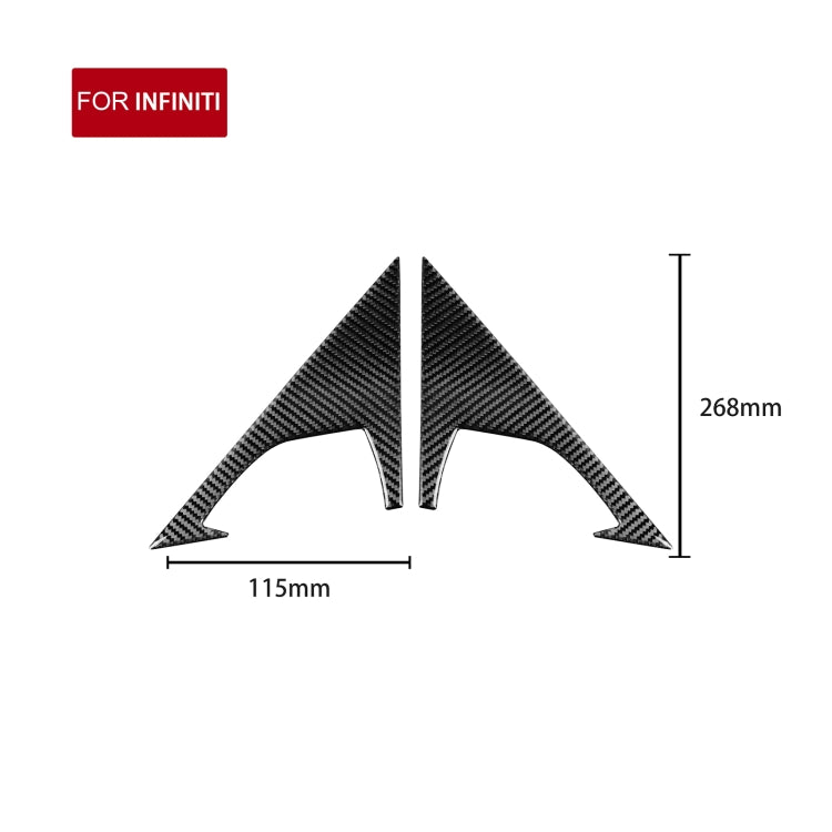 2 PCS Car Carbon Fiber Front Triangle Decorative Sticker for Infiniti FX 2009-2013/QX70 2014-, Left and Right Drive Universal, Front Triangle