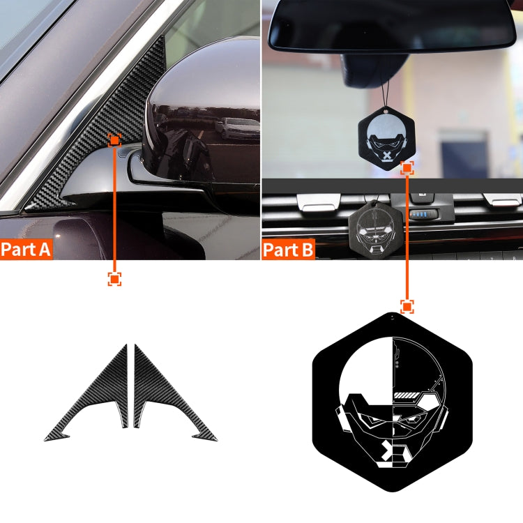 2 PCS Car Carbon Fiber Front Triangle Decorative Sticker for Infiniti FX 2009-2013/QX70 2014-, Left and Right Drive Universal, Front Triangle