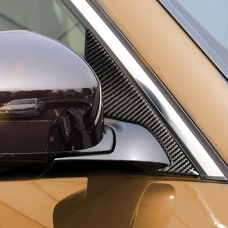 2 PCS Car Carbon Fiber Front Triangle Decorative Sticker for Infiniti FX 2009-2013/QX70 2014-, Left and Right Drive Universal, Front Triangle