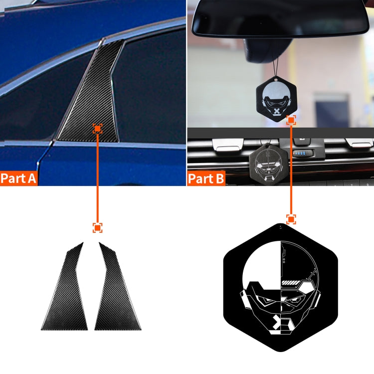 2 PCS Car Carbon Fiber Rear A Pillar Decorative Sticker for Infiniti FX 2009-2013/QX70 2014-, Left and Right Drive Universal, Rear A Pillar