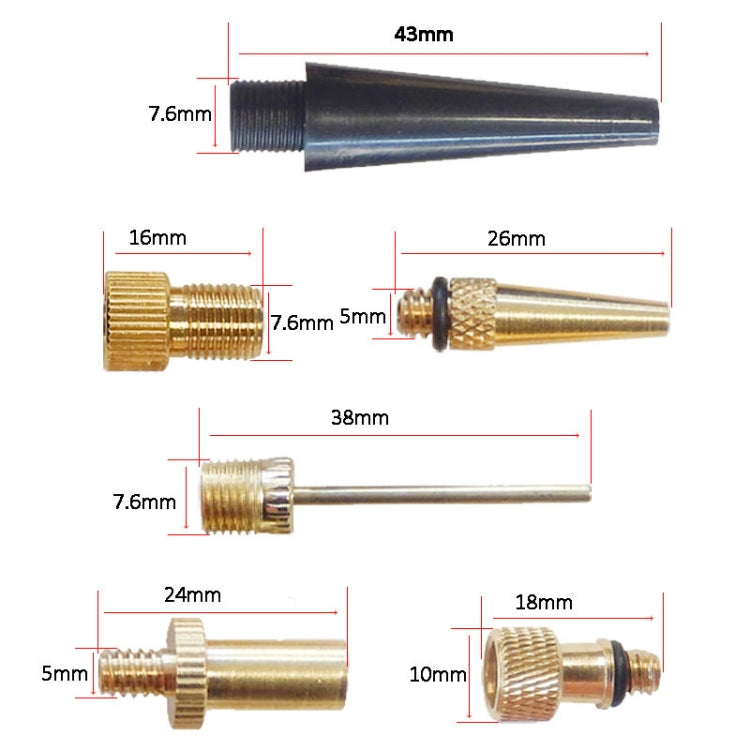 15 in 1 Inflator Adapter French Mouth / US Mouth / UK Mouth Inflation Needle Adapter, 15 in 1