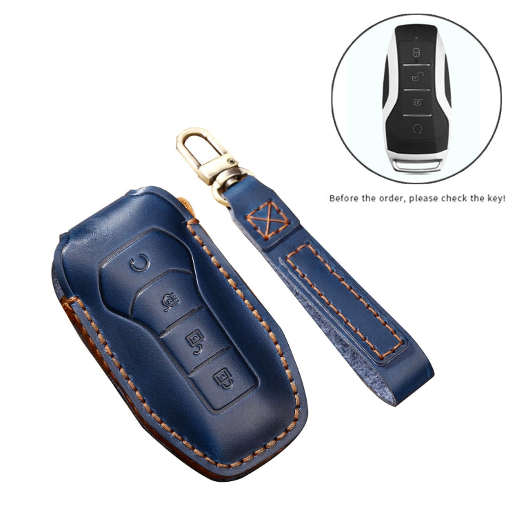 Hallmo Car Cowhide Leather Key Protective Cover Key Case for BYD, For BYD
