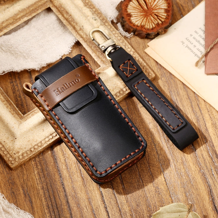 Hallmo Car Cowhide Leather Key Protective Cover Key Case for Trumpchi GS4 2021 B Style, For Trumpchi GS4 2021 B Style