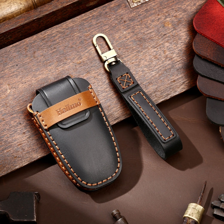 Hallmo Car Cowhide Leather Key Protective Cover Key Case for Ford Focus C Style, For Ford Focus C Style