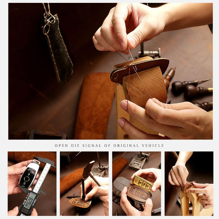 Hallmo Car Cowhide Leather Key Protective Cover Key Case for New Volvo, For New Volvo