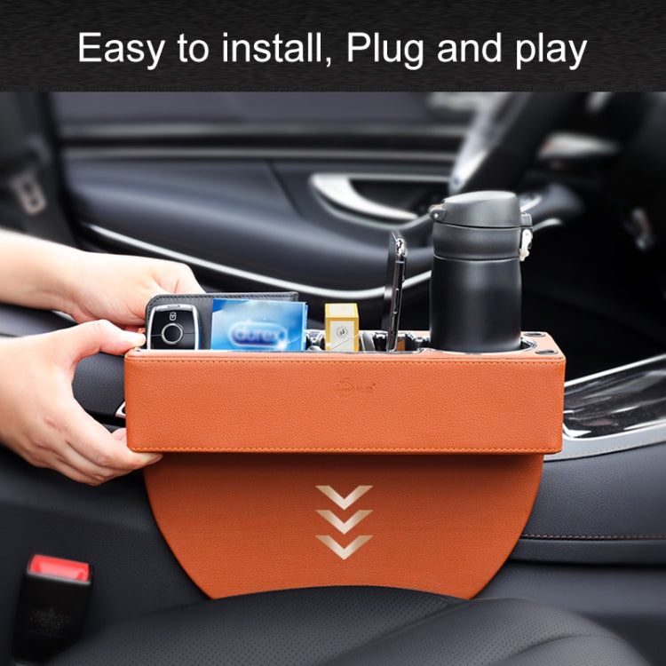 Car Multi-functional Console PU Leather Box Cup Holder Seat Gap Side Storage Box, Storage Box (Black), Storage Box (Beige), Storage Box (Brown)