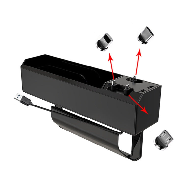 Micro USB + USB-C / Type-C + 8PIN Interface Car Multi-functional Cup Holder Seat Gap Side Storage Box, Micro USB + USB-C / Type-C + 8PIN