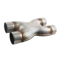 Dual 2.5 inch Car Universal 304 Stainless Steel X-type Exhaust Pipe, TP-1016-2-5-2-5