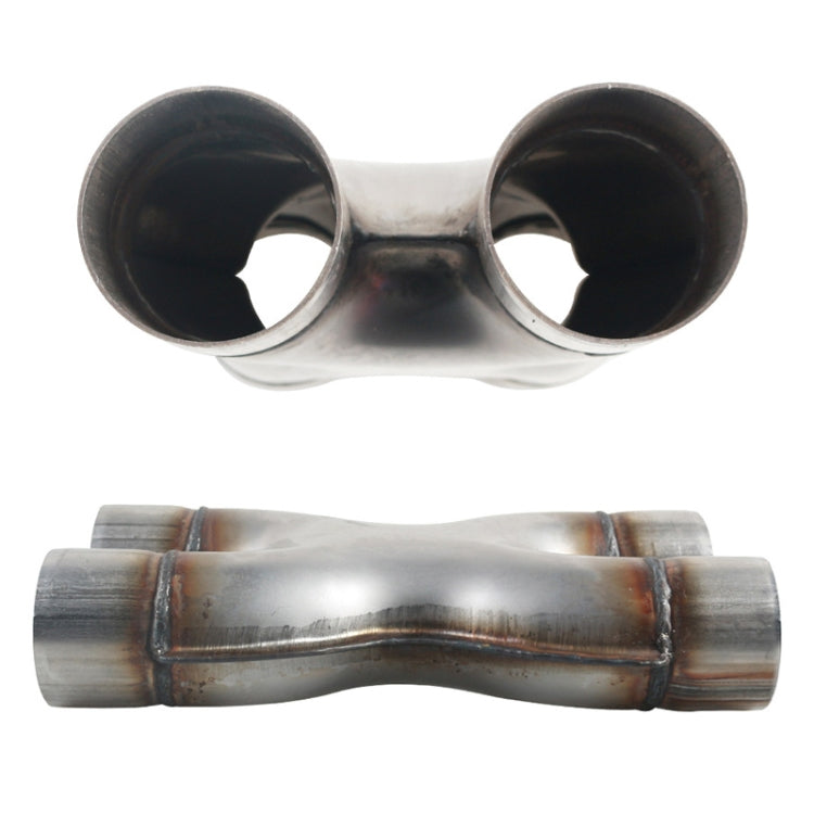 Dual 2.5 inch Car Universal 304 Stainless Steel X-type Exhaust Pipe, TP-1016-2-5-2-5