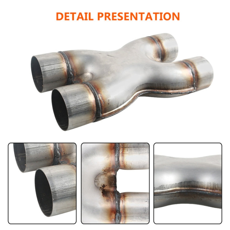 Dual 2.5 inch Car Universal 304 Stainless Steel X-type Exhaust Pipe, TP-1016-2-5-2-5
