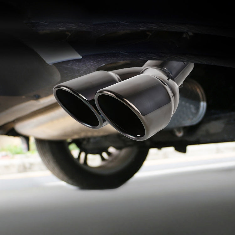 Universal Car Styling Stainless Steel Elbow Exhaust Tail Muffler Tip Pipe, Inside Diameter: 7.2cm, Elbow Inside Diameter: 7.2cm (Grey), Elbow Inside Diameter: 7.2cm (Blue), Elbow Inside Diameter: 7.2cm (Silver)