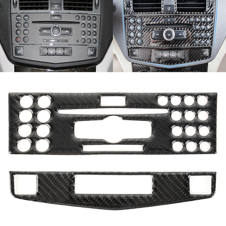 2 PCS Car Carbon Fiber CD Adjustment Frame Decorative Sticker for Mercedes-Benz W204, Left Driving, CD Adjustment Frame, Left Driving