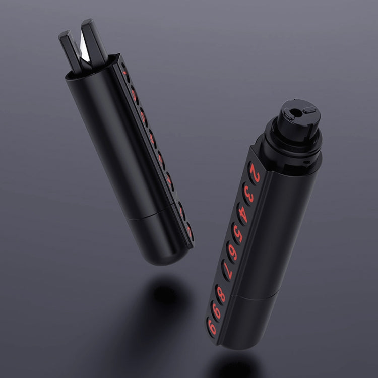 3R-2166 3 in 1 Multifunctional Car Parking Number Plate with Safety Hammer + Cutting Seat Belt, 3R-2166