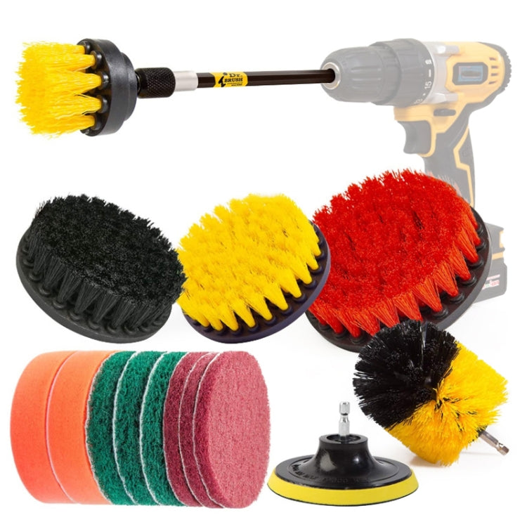 15 in 1 Floor Wall Window Glass Cleaning Descaling Electric Drill Brush Head Set, Random Color Delivery, 15 in 1