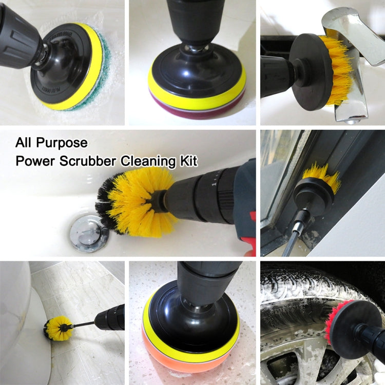 15 in 1 Floor Wall Window Glass Cleaning Descaling Electric Drill Brush Head Set, Random Color Delivery, 15 in 1