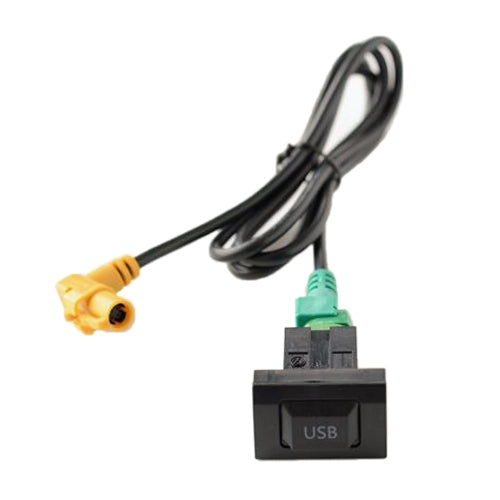 Car Center Console CD Reserved Position Modified USB Port 3.3x2.3cm + Cable Wiring Harness for Volkswagen / Audi / Skoda, Cable Length: 1m, 3.3 x 2.3cm, Cable Length: 1m