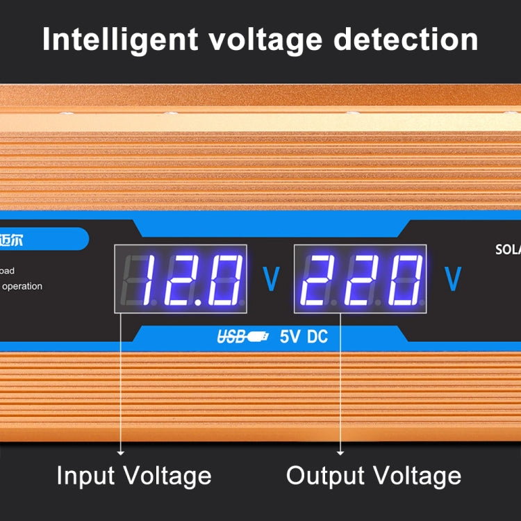 Carmaer 24V to 220V 1600W Car Multi-function Double Digital Display Inverter Household Power Converter, 24V to 220V 1600W