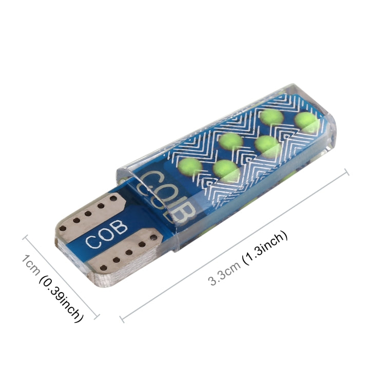 10 PCS T10 DC12V / 1.2W Car Clearance Light 12LEDs COB Lamp Beads, 12LEDs COB (Ice Blue Light), 12LEDs COB (Blue Light), 12LEDs COB (Pink Light), 12LEDs COB (Green Light), 12LEDs COB (Red Light), 12LEDs COB (White Light), 12LEDs COB (Yellow Light)