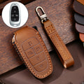 Hallmo Car Cowhide Leather Key Protective Cover Key Case for Hyundai 5-button, For Hyundai 5-button