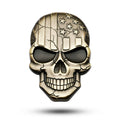 Three-dimensional Devil Skull Metal Plating Car Sticker, Plating Bronze, Red, Silver, Black
