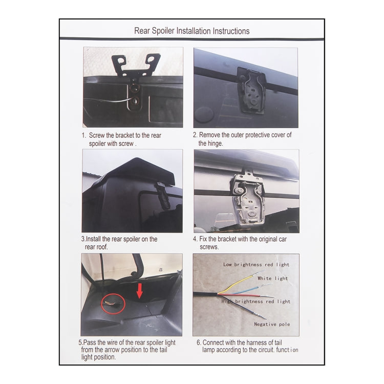 Car Modified Segmented Rear Wing Spoiler with Light for Jeep Wrangler JK 2007-2017, EU Version, Wing Spoiler for Jeep Wrangler JK