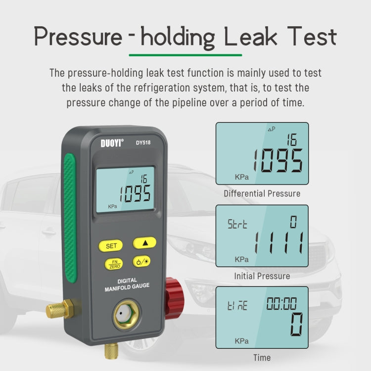 DUOYI DY518 Car Air Conditioning Repair Electronic Refrigerant Meter Air Conditioning Fluoride Meter, DY518