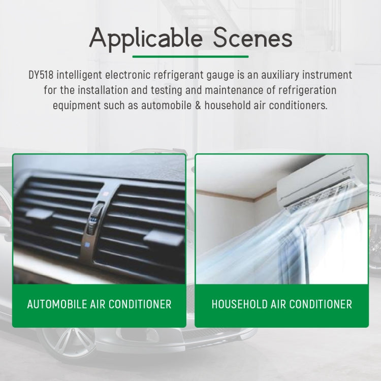 DUOYI DY518 Car Air Conditioning Repair Electronic Refrigerant Meter Air Conditioning Fluoride Meter, DY518