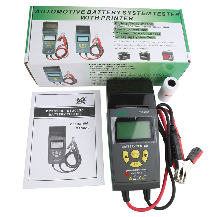 DUOYI DY3015B Car Multi-language 12V Battery Tester, DY3015B