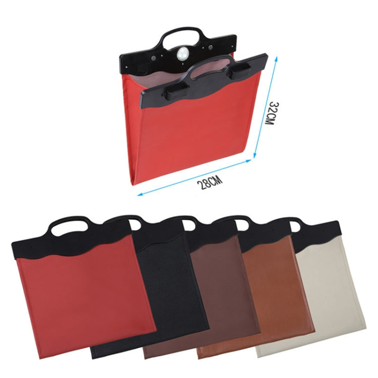 Car Multi-functional Hanging Front Trash Can with LED Light, 32 x 28cm, 32 x 28cm (Wine Red), 32 x 28cm (Beige), 32 x 28cm (Coffee), 32 x 28cm (Black), 32 x 28cm (Brown)