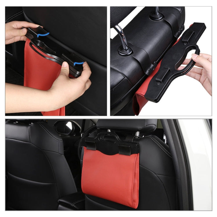 Car Multi-functional Hanging Front Trash Can with LED Light, 32 x 28cm, 32 x 28cm (Wine Red), 32 x 28cm (Beige), 32 x 28cm (Coffee), 32 x 28cm (Black), 32 x 28cm (Brown)