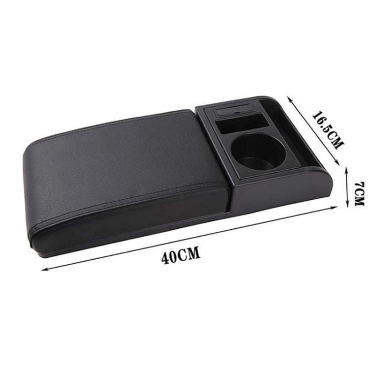 Car Multi-functional Dual USB Armrest Box Booster Pad, Microfiber Leather Straight Type, Microfiber Straight Type (Black), Microfiber Straight Type (Black Red), Microfiber Straight Type (Black White)