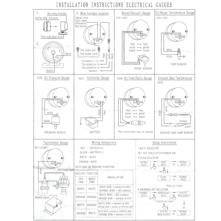60mm Car Modified 0-3bar Turbocharged Instrument with Bracket, Turbocharged Instrument