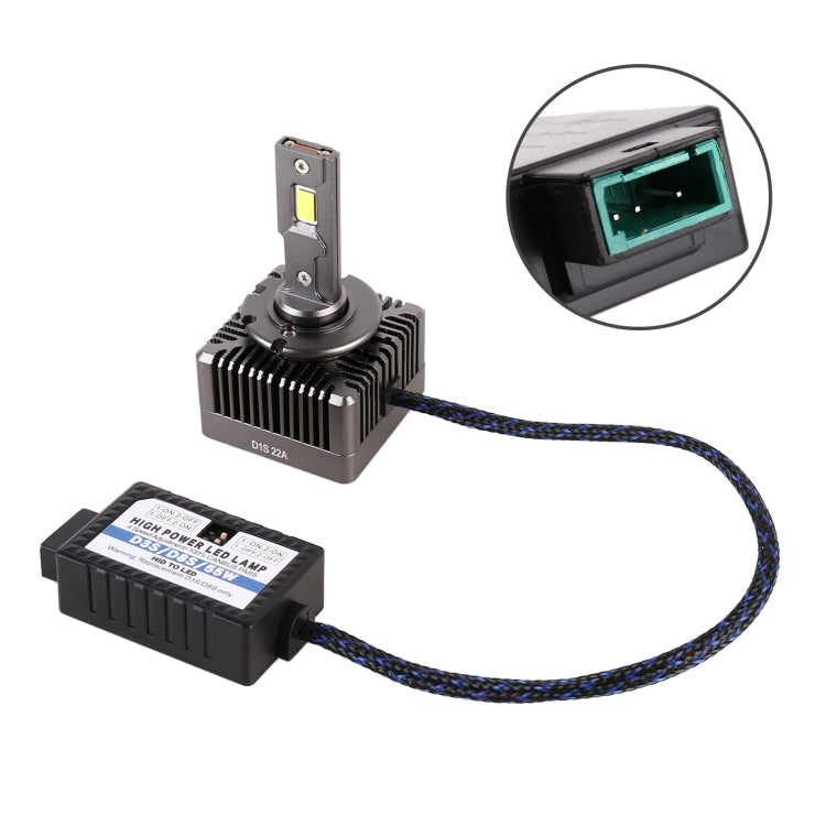 1 Pair D Series D3S Car HID Ballast to LED Headlight DC12V / 35W / 6000K / 5000LM, D3S