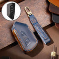 Hallmo Car Cowhide Leather Key Protective Cover for Volkswagen Golf 8, For Volkswagen Golf 8 (Blue), For Volkswagen Golf 8 (Brown), For Volkswagen Golf 8 (Black)